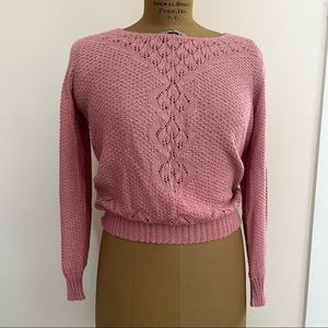 Women's Scoop Neck Pink Knit Sweater